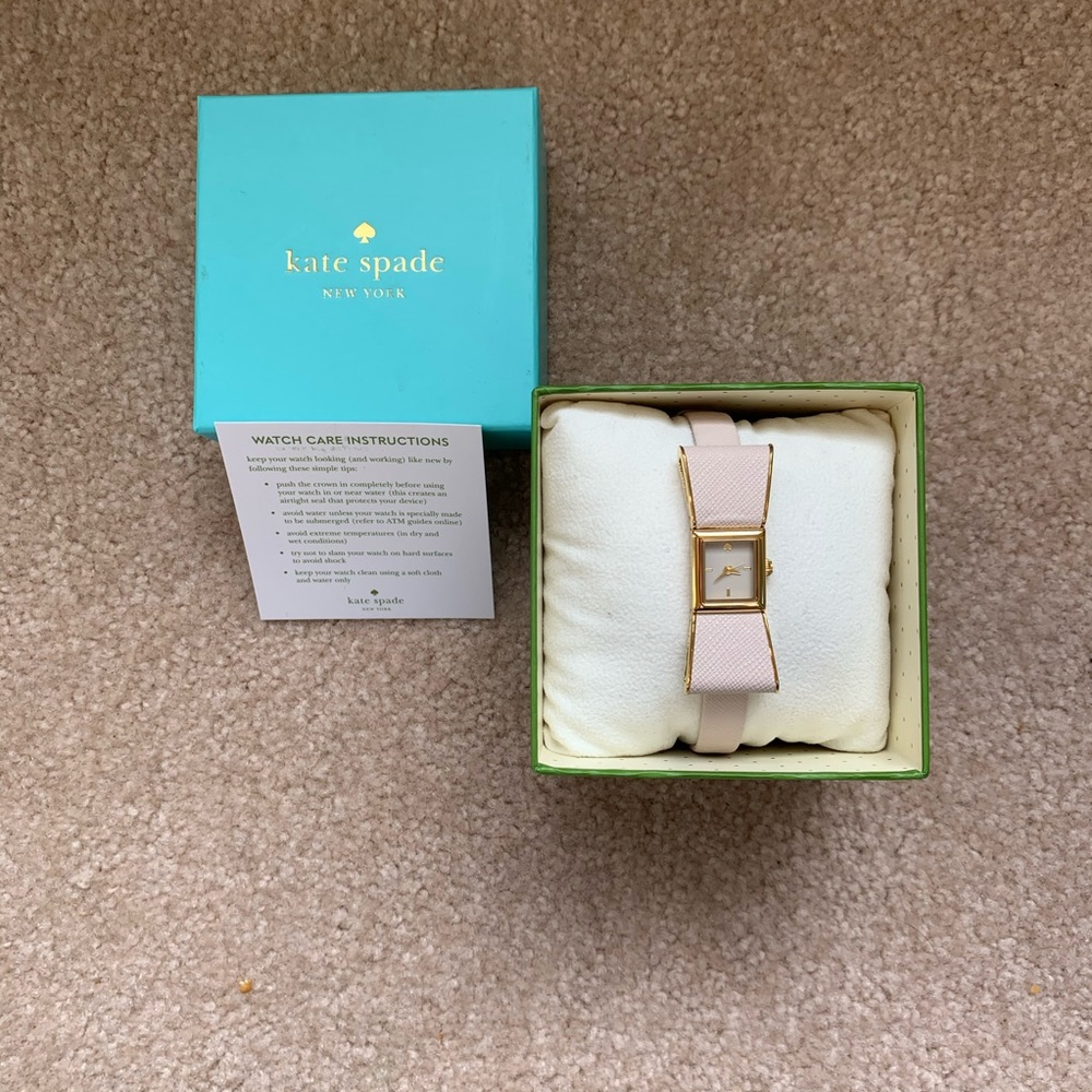 Kate Spade Blush Pink Bow Watch with Gold detail